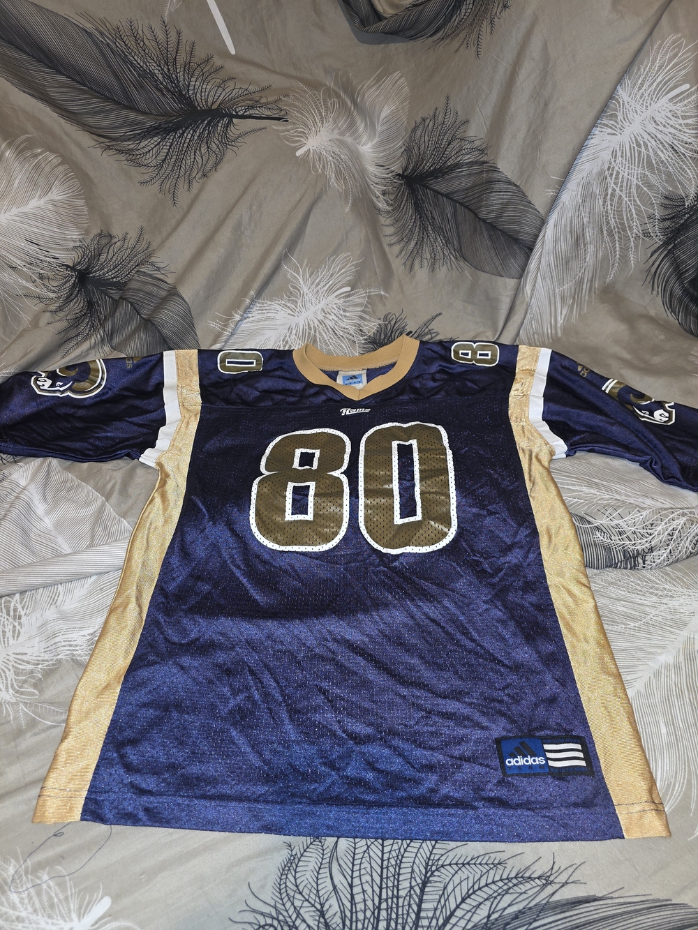 adidas Navy and Gold #80 Football Jersey